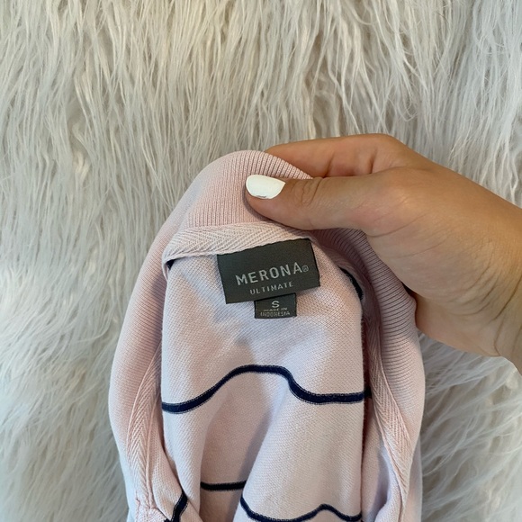 MERONA BABY PINK CLUB RETRO 80S STRIP POLO (S) - Picture 4 of 4